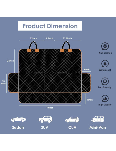 Funda de Asiento para Perros FURRYFECTION 4-en-1 Impermeable