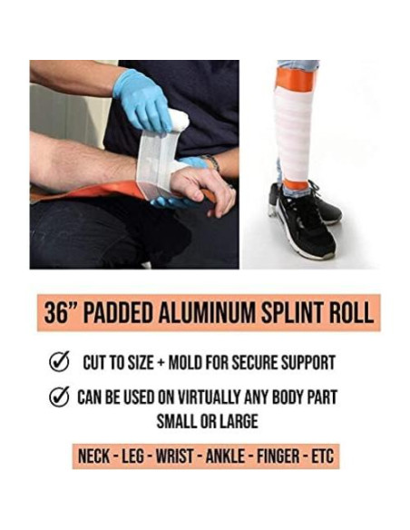 Férula de Aluminio Enrollada 91.44 cm + 2 Rollos de Cinta Cohesiva Férula de Aluminio Enrollada 91.44 cm + 2 Rollos de Cinta Cohesiva