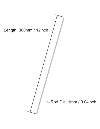 Varilla Redonda de Acero Inoxidable 304 1mm x 30cm 10pcs