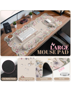 Conjunto Alfombrilla Escritorio iCasso Beige Grande Ergonómica 2