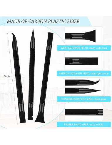 Raspadores de limpieza plásticos Honoson, 6 piezas, sin rayones