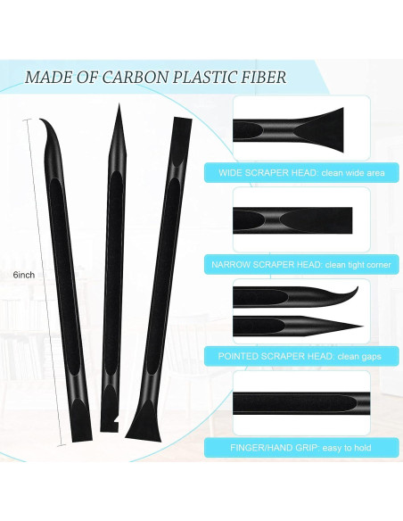 Raspadores de limpieza plásticos Honoson, 6 piezas, sin rayones