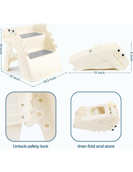 Escalera Plegable Antideslizante Onasti para Niños 2 Escalones