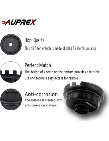 Llave de Filtro de Aceite AUPREX 64mm 14 Aletas para Toyota