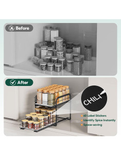 Organizador de Especias AHOMSEL 2 Niveles Metal 17.78 cm 2