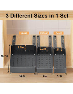 Organizador de Gabinete Extraíble Delamu 3 Cajones Negro 2