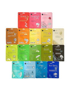 Conjunto de 17 Mascarillas Faciales Célavi - Cuidado Piel Coreano