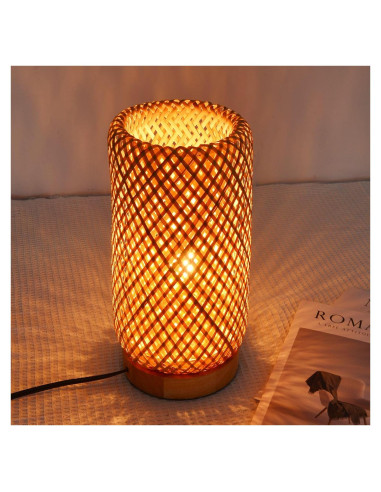 Lámpara de Mesa Boho Arturesthome de Bambú 30 cm Vintage