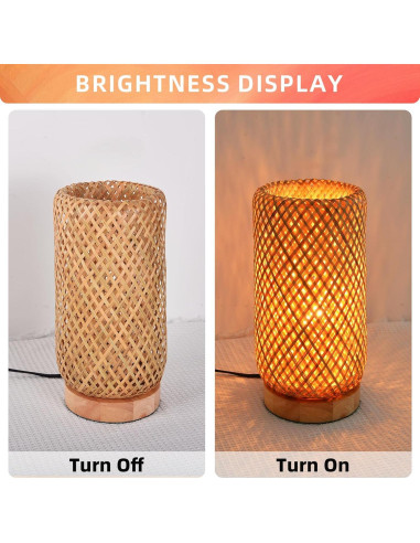 Lámpara de Mesa Boho Arturesthome de Bambú 30 cm Vintage