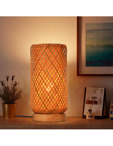 Lámpara de Mesa Boho Arturesthome de Bambú 30 cm Vintage