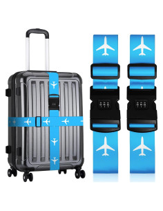 Correa de Equipaje Ajustable Stanoha Azul con Hebilla Segura