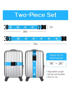 Correa de Equipaje Ajustable Stanoha Azul con Hebilla Segura 2
