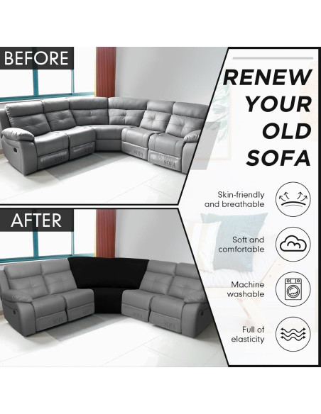 Funda de Sofá Esquinera Weysat Antideslizante Seda de Leche