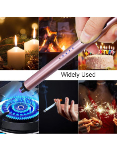 Encendedor Eléctrico Recargable USB Vesfgbvtr Rosa a Prueba de Viento 2