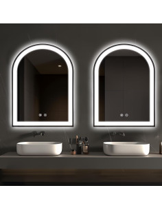 Espejo de Baño LED Arqueado TheiaMo 50x76 cm Negro 2