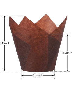 200 Forros de Cupcake Tulipán Taoxi Papel Antigrasa Marrón 2