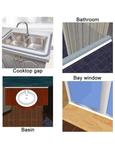 Barrera de Agua Colapsable Ejoycos 99 cm Gris para Ducha