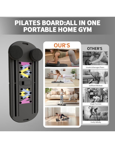 Tabla de Pilates Lerpio 6 en 1 Plegable y Portátil 150kg