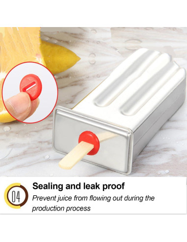 Juego de 6 Moldes de Acero Inoxidable para Paletas Povenk