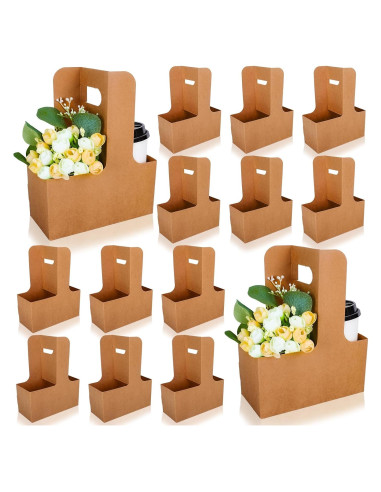 Bolsas de Regalo de Flores Whaline Kraft 20 Pcs 17.5x8x9cm