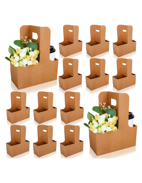 Bolsas de Regalo de Flores Whaline Kraft 20 Pcs 17.5x8x9cm