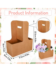 Bolsas de Regalo de Flores Whaline Kraft 20 Pcs 17.5x8x9cm 2