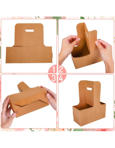 Bolsas de Regalo de Flores Whaline Kraft 20 Pcs 17.5x8x9cm