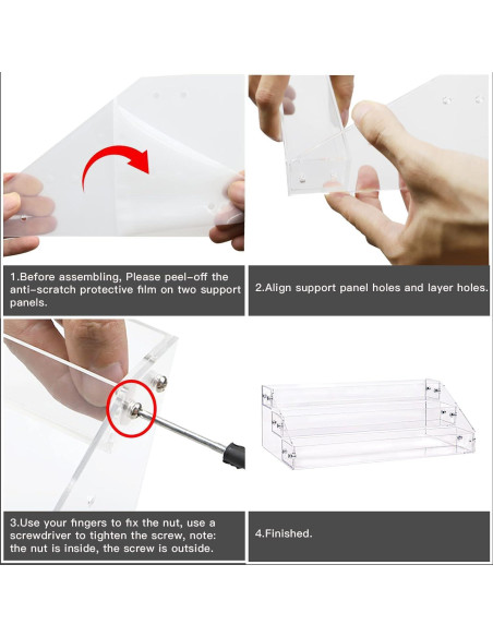 Organizador de Esmalte de Uñas Kingtaily 3 Capas Acrílico Transparente