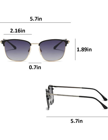 Gafas de Sol Polarizadas Aviador Retro Metal Doradas