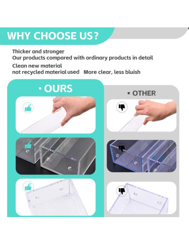 Organizador de Esmalte de Uñas Kingtaily 3 Capas Acrílico Transparente