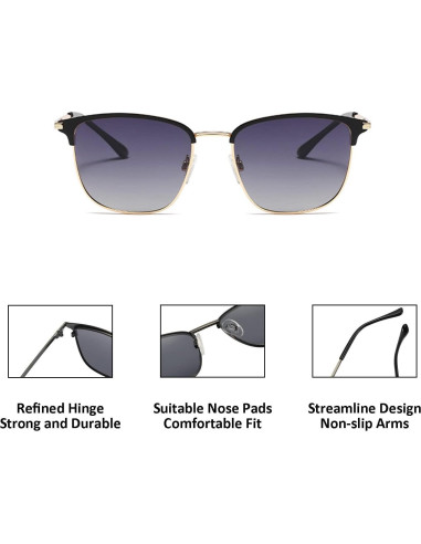 Gafas de Sol Polarizadas Aviador Retro Metal Doradas