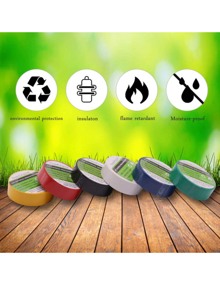 Cinta Aislante Eléctrica Multicolor SoundOriginal 6 Rollos 0.7" x 9.14m