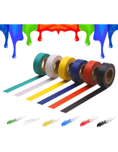 Cinta Aislante Eléctrica Multicolor SoundOriginal 6 Rollos 0.7" x 9.14m
