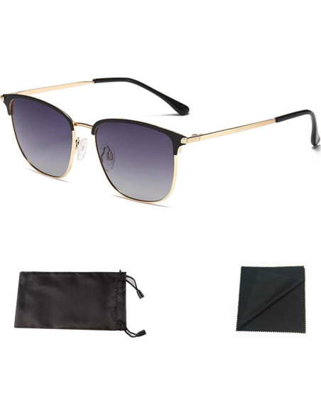 Gafas de Sol Polarizadas Aviador Retro Metal Doradas