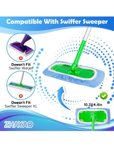 Paquete de 3 Almohadillas de Microfibra ZHAYAO para Mopa Swiffer 2