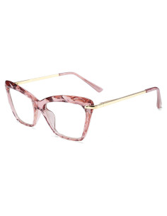 Gafas de Ojo de Gato FEISEDY Cristal Rosa con Bloqueo Luz Azul