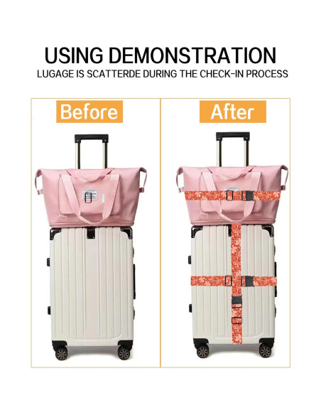 Correas de Equipaje Ajustables ASJHFDIR - Flores Marrones