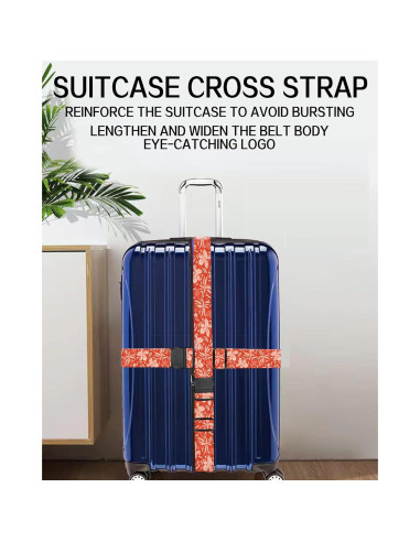 Correas de Equipaje Ajustables ASJHFDIR - Flores Marrones