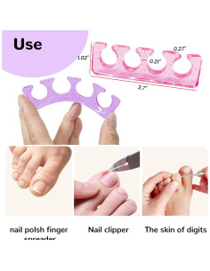 Separadores de Dedos de Gel SUNFATT para Pedicura 4 Piezas 2
