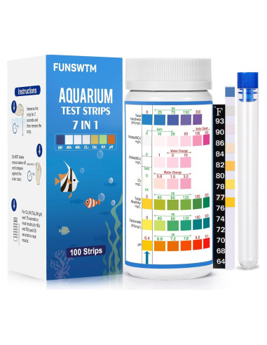 Tiras de Prueba de Agua para Acuarios FUNSWTM 7 en 1 - 100 Unidades