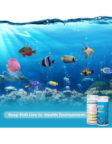 Tiras de Prueba de Agua para Acuarios FUNSWTM 7 en 1 - 100 Unidades