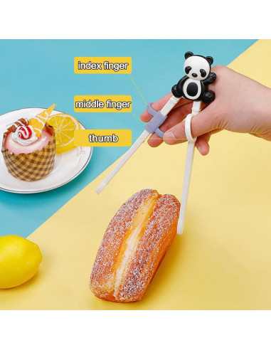 Palillos de Entrenamiento Panda para Niños - 3 Pares Reutilizables