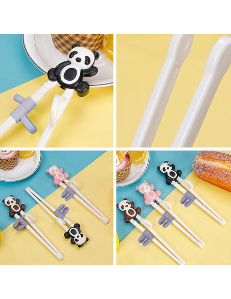 Palillos de Entrenamiento Panda para Niños - 3 Pares Reutilizables