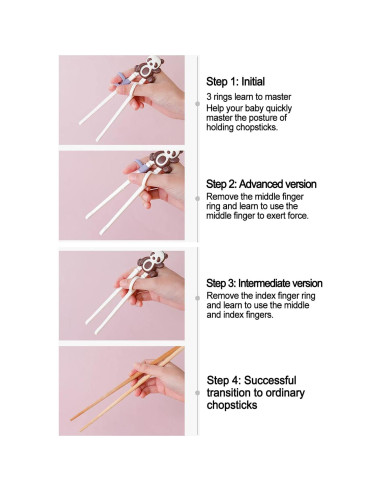 Palillos de Entrenamiento Panda para Niños - 3 Pares Reutilizables