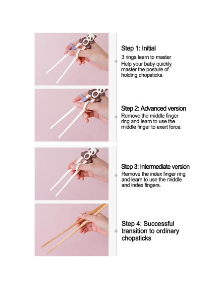 Palillos de Entrenamiento Panda para Niños - 3 Pares Reutilizables