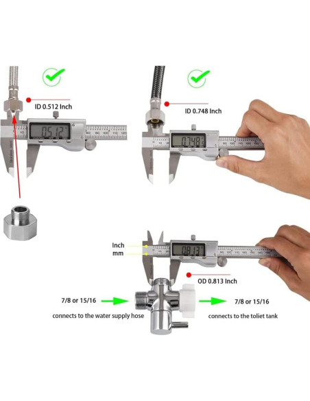 Adaptador en T de Latón Cromado Carvedexquisitely 22.2 mm