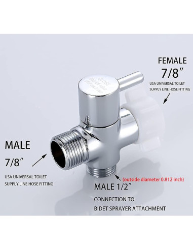 Adaptador en T de Latón Cromado Carvedexquisitely 22.2 mm