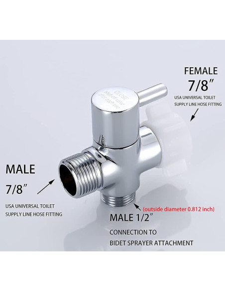 Adaptador en T de Latón Cromado Carvedexquisitely 22.2 mm