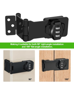 Cerradura de Combinación KIBBEH de Acero Inoxidable Negra 2