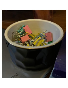 Soporte para Clips de Papel Aewill Cerámica Negro 8.89cm 2